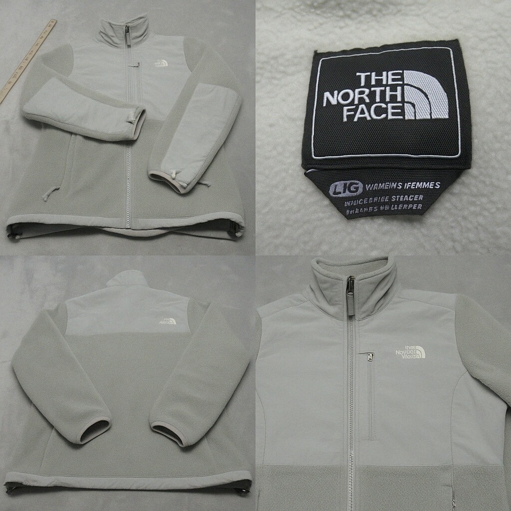 North Face Denali Jacket Womens Large White Fleece Full Zip Fleece Outdoor